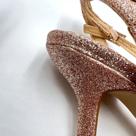 Jewel Badgley Mischka Size‎ 7 Ojai Pink Silver Jeweled Dress Sandals Heels Shoes - Picture 15 of 15